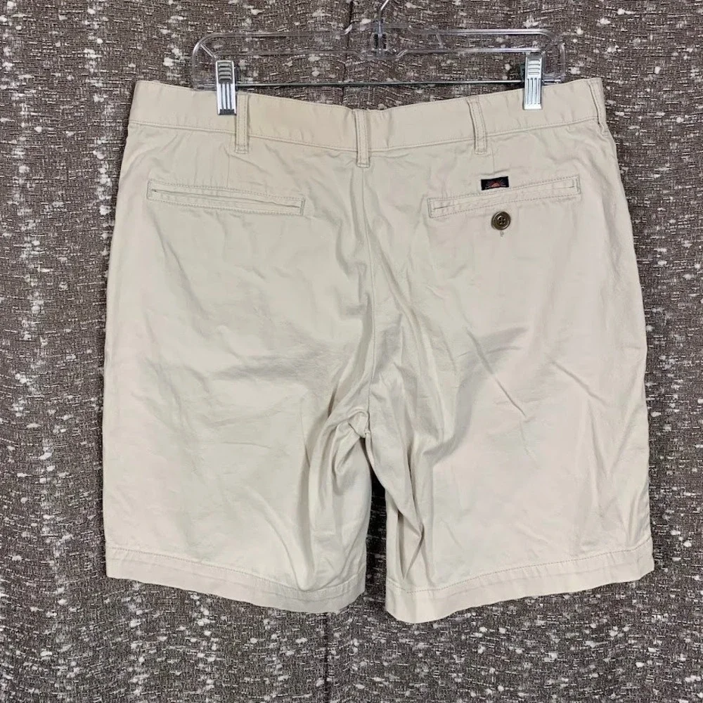 Faherty All Day Shorts Mens 35 Khaki Beige Flat Front Chino 9 Inch Inseam